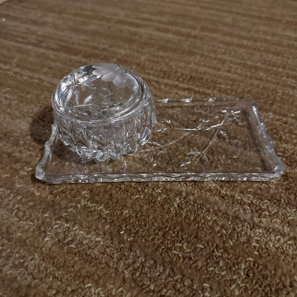 Crystal tray and dish